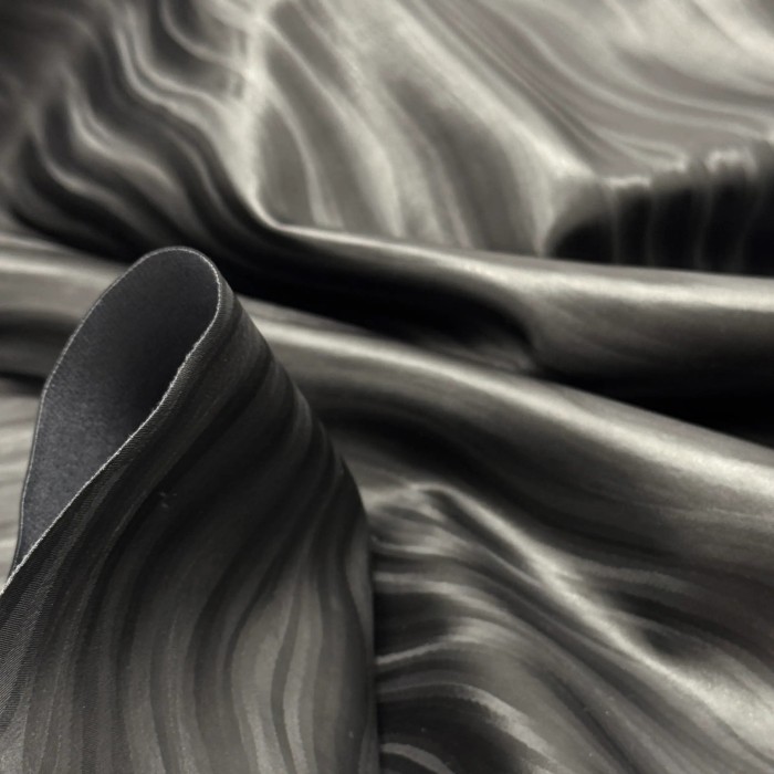 Tissu Polyuréthane Souple Effet Vagues Anthracite