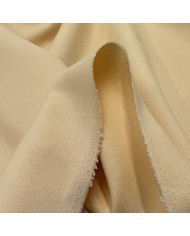 Tissu Crêpe de Laine Épais Structuré Crème Uni