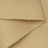 Tissu Crêpe de Laine Épais Structuré Crème Uni