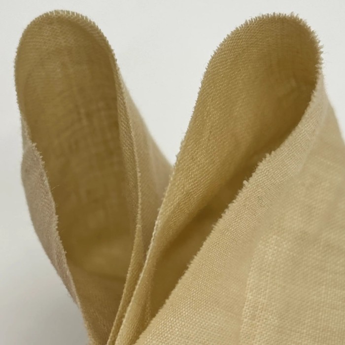 Tissu Coton Lin Lisse Beige Crème Uni