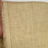 Tissu Coton Lin Lisse Beige Crème Uni