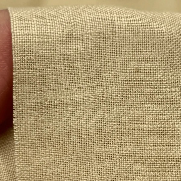 Tissu Coton Lin Lisse Beige Crème Uni