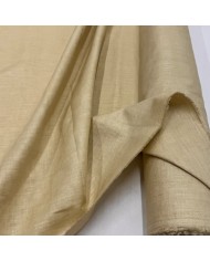 Tissu Coton Lin Lisse Beige Crème Uni
