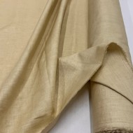 Tissu Coton Lin Lisse Beige Crème Uni