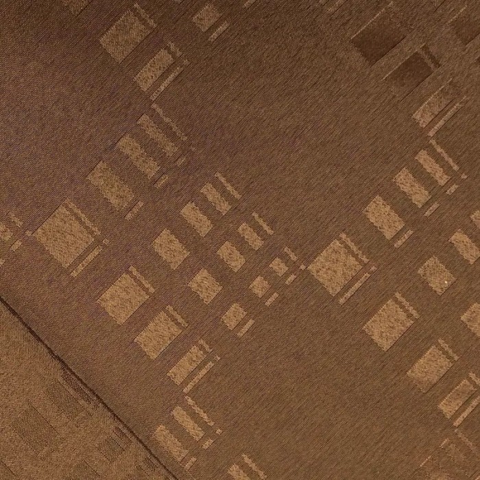 Tissu Dammasé Polyester Nappage Anti-taches Géométrique Marron
