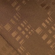 Tissu Dammasé Polyester Nappage Anti-taches Géométrique Marron