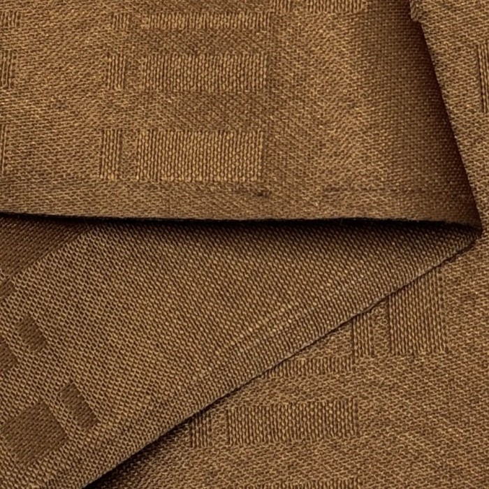 Tissu Dammasé Polyester Nappage Anti-taches Géométrique Marron