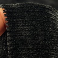 Tissu Velours Côtelé Chenille Polyester Noir Uni