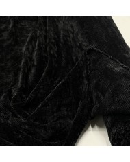 Tissu Velours Côtelé Chenille Polyester Noir Uni