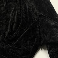 Tissu Velours Côtelé Chenille Polyester Noir Uni