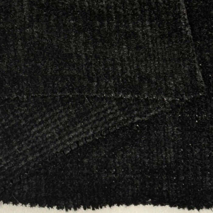 Tissu Velours Côtelé Chenille Polyester Noir Uni