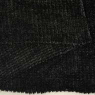 Tissu Velours Côtelé Chenille Polyester Noir Uni