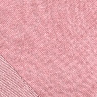 Tissu Velours Côtelé Chenille Polyester Rose Dragée Uni