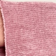 Tissu Velours Côtelé Chenille Polyester Rose Dragée Uni
