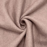 Tissu Laine Polyester Bouillie Aspect Bouclette Rose Taupe Uni Manteaux Vestes