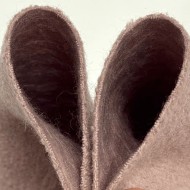 Tissu Laine Polyester Bouillie Aspect Bouclette Rose Taupe Uni