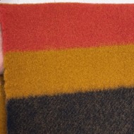 Tissu Laine Polyamide Épais Grands Rayures Ocre Corail Marine Foncé