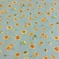 Coton enduit motif tournesol