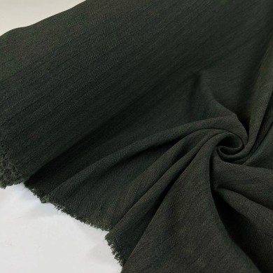 Tissu lainage à rayure vert uni Tissu lainage à rayure vert uni
