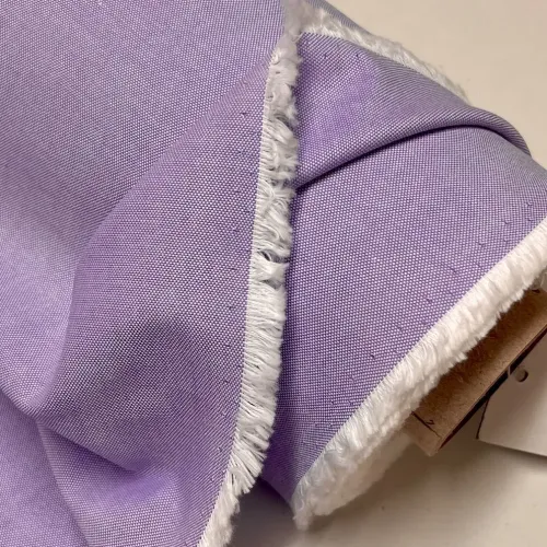 Tissu coton chambray violet uni - Haute couture