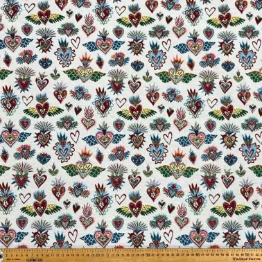 Tissu jacquard polyester coton Paisley multi-couleurs