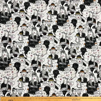 Tissu jacquard polyester coton visage noir et blanc Tissu jacquard polyester coton visage noir et blanc