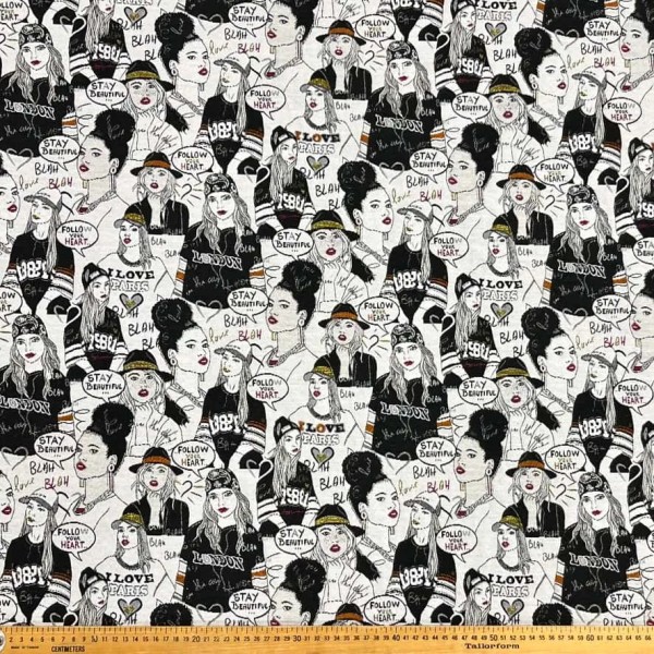 Tissu jacquard polyester coton visage noir et blanc Tissu jacquard polyester coton visage noir et blanc