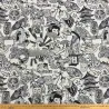 Tissu jacquard polyester coton japonais sumo noir blanc