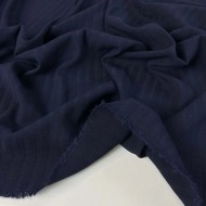 Tissu lainage à rayure bleu uni Tissu lainage à rayure bleu uni