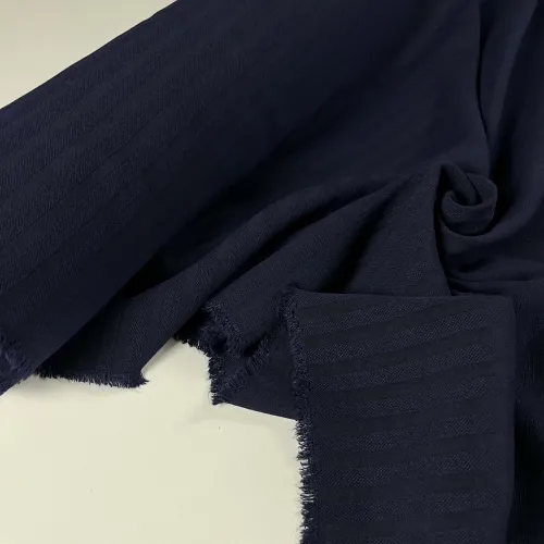 Tissu lainage à rayure bleu uni