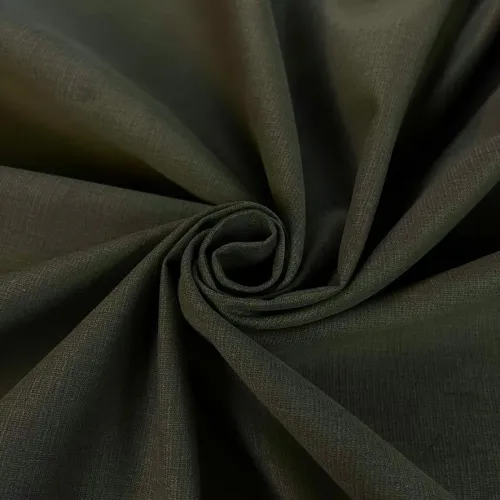 Tissu coton sergé vert uni
