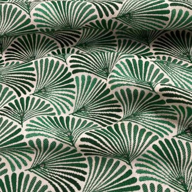 Tissu jacquard polyester japonais ginkgo vert Tissu jacquard polyester japonais ginkgo vert