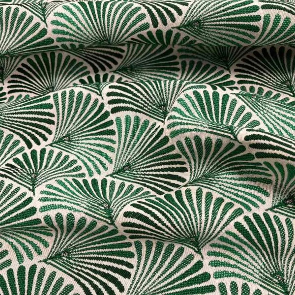 Tissu jacquard polyester japonais ginkgo vert Tissu jacquard polyester japonais ginkgo vert