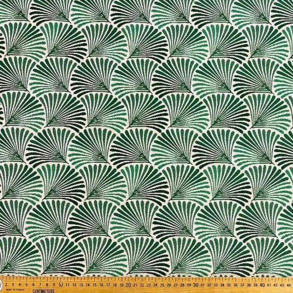 Tissu jacquard polyester japonais ginkgo vert Tissu jacquard polyester japonais ginkgo vert