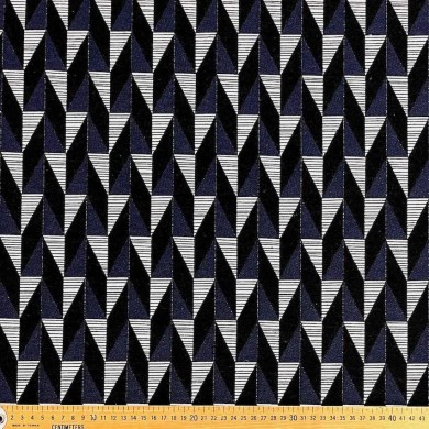 Tissu jacquard polyester coton Jasper bleu noir Tissu jacquard polyester coton Jasper bleu noir