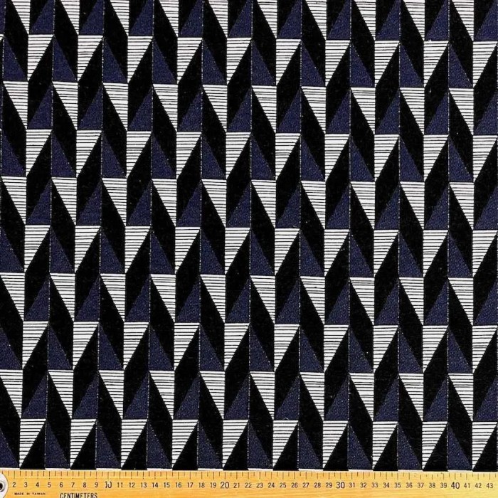 Tissu jacquard polyester coton Jasper bleu noir Tissu jacquard polyester coton Jasper bleu noir