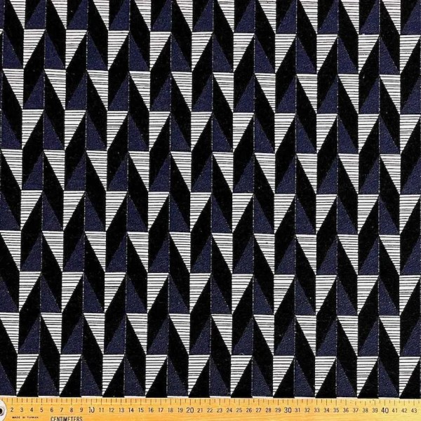 Tissu jacquard polyester coton Jasper bleu noir Tissu jacquard polyester coton Jasper bleu noir