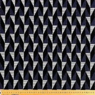 Tissu jacquard polyester coton Jasper bleu noir Tissu jacquard polyester coton Jasper bleu noir