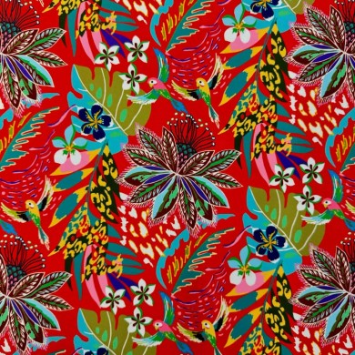 Toile outdoor déperlante perroquet rouge Toile outdoor déperlante perroquet rouge