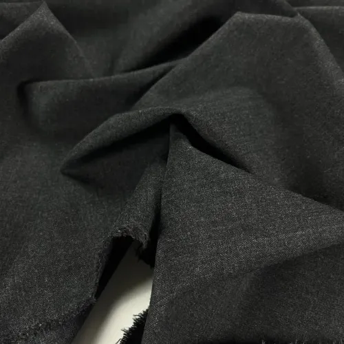 Tissu lainage stretch gris uni