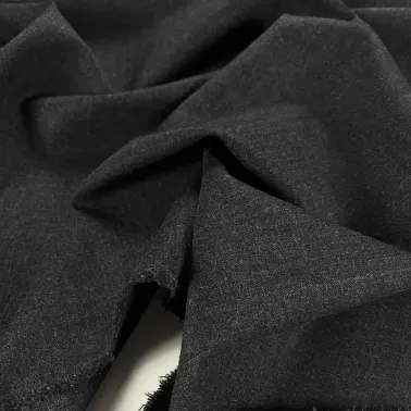 Tissu lainage stretch gris uni