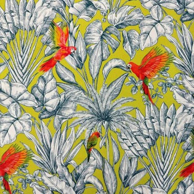 Toile outdoor déperlante perroquet vert kaki Toile outdoor déperlante perroquet vert kaki