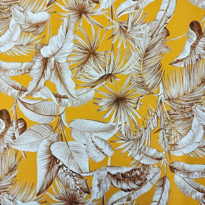 Toile outdoor déperlante bananier jungle jaune Toile outdoor déperlante bananier jungle jaune