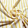 Tissu jersey coton rayures jaune - Marque Française Tissu jersey coton rayures jaune - Marque Française