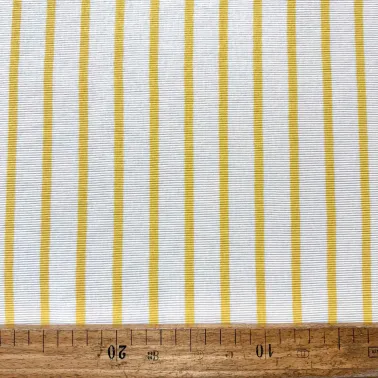 Tissu jersey coton rayures jaune - Marque Française