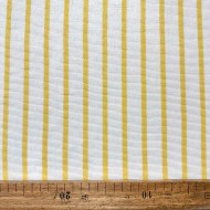 Tissu jersey coton rayures jaune - Marque Française Tissu jersey coton rayures jaune - Marque Française