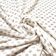 Tissu jersey coton à feuille marron - Marque française Tissu jersey coton à feuille marron - Marque française
