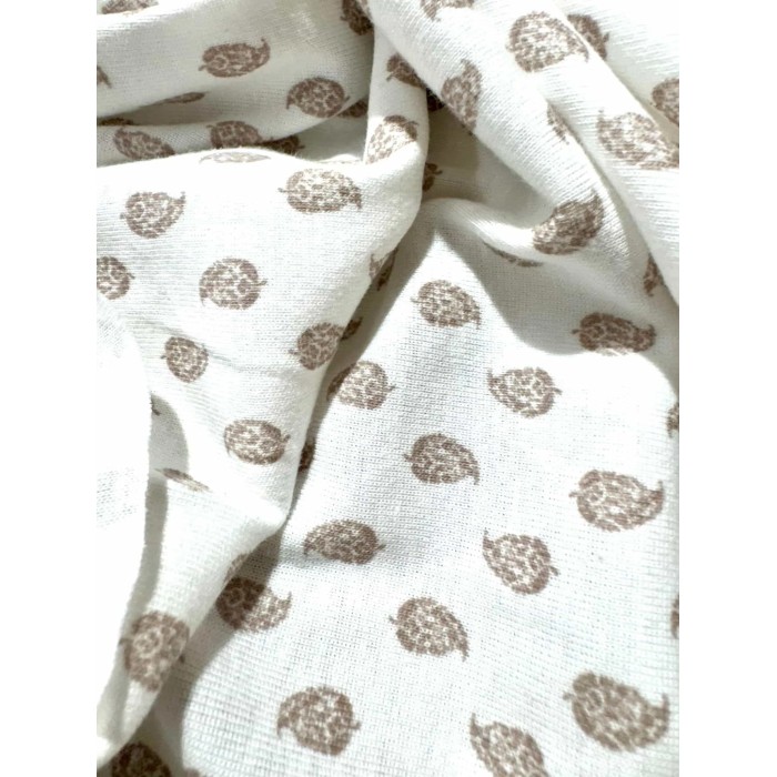 Tissu jersey coton à feuille marron - Marque française Tissu jersey coton à feuille marron - Marque française