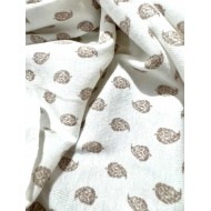 Tissu jersey coton à feuille marron - Marque française Tissu jersey coton à feuille marron - Marque française