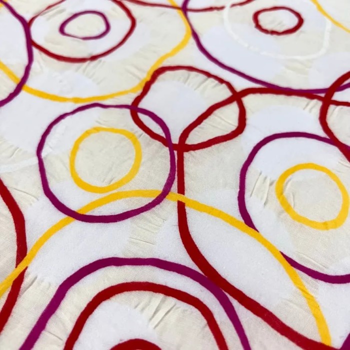 Tissu coton fibre mélangé cercle multi-couleurs Tissu coton fibre mélangé cercle multi-couleurs